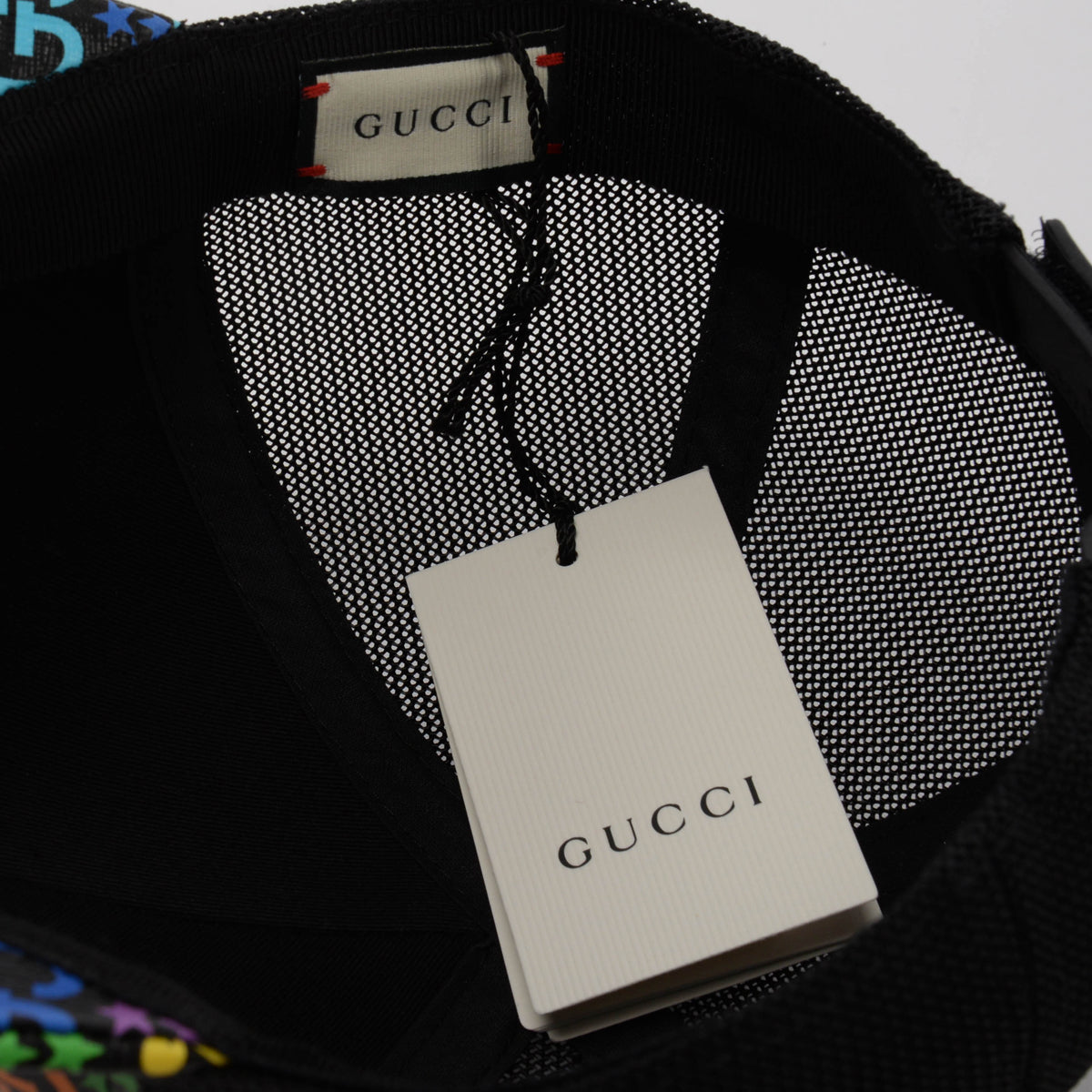 Gucci Black Coated Canvas Psychedelic GG Baseball Cap