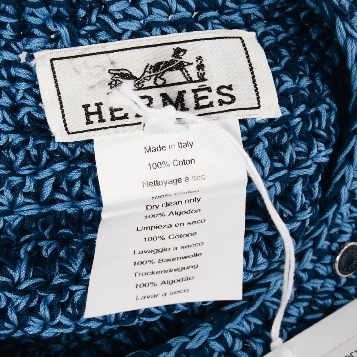 Hermes Navy & Blue Jean Crochet Classic Beret