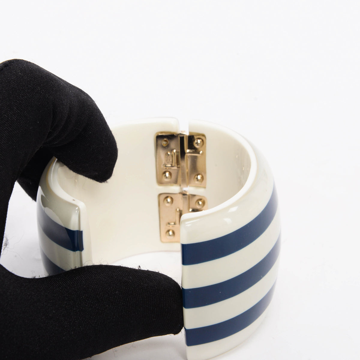 Chanel Ivory & Navy Resin Nautical Cuff