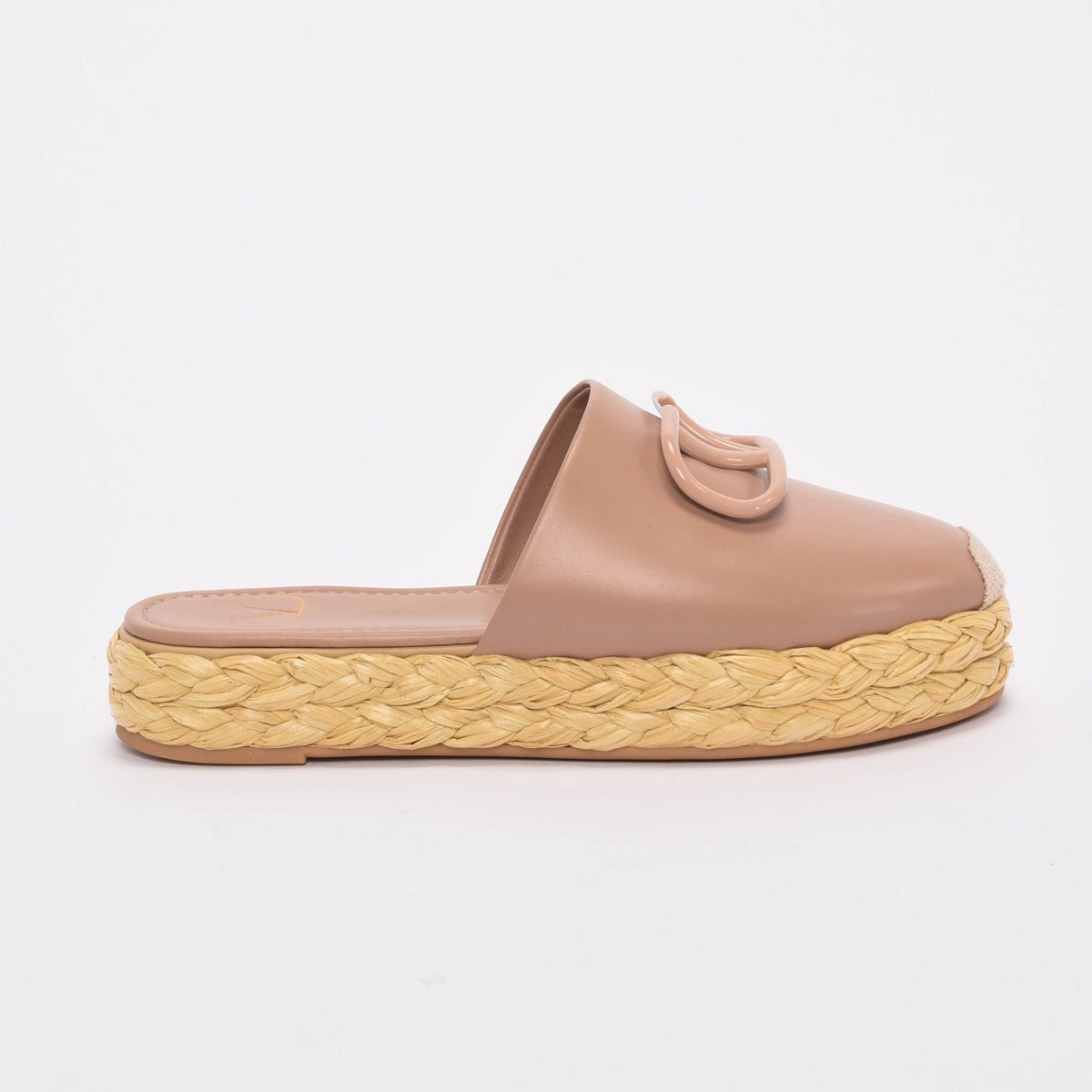 Valentino Poudre Calfskin VLogo Espadrilles 37