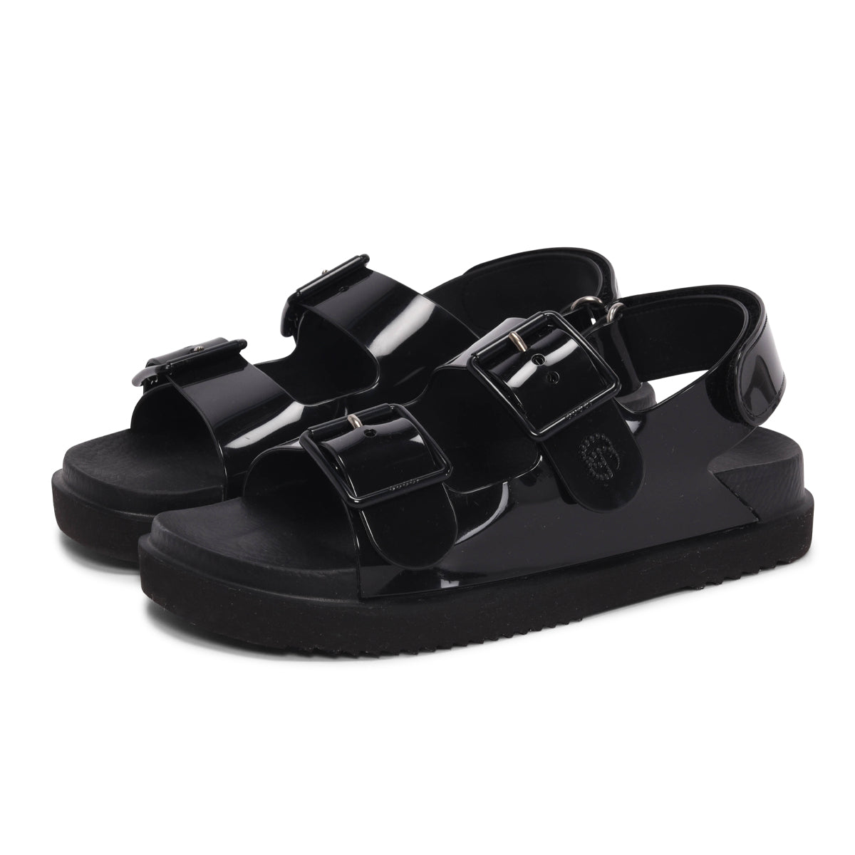 Gucci Black Rubber GG Isla Sandals 37