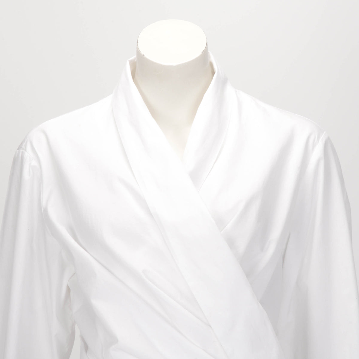 Dries Van Noten White Cotton Tie Blouse FR 44