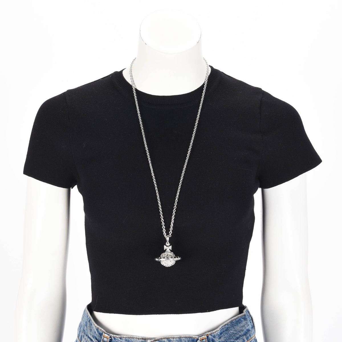 Vivienne Westwood Silver Crystal Mayfair Orb Necklace