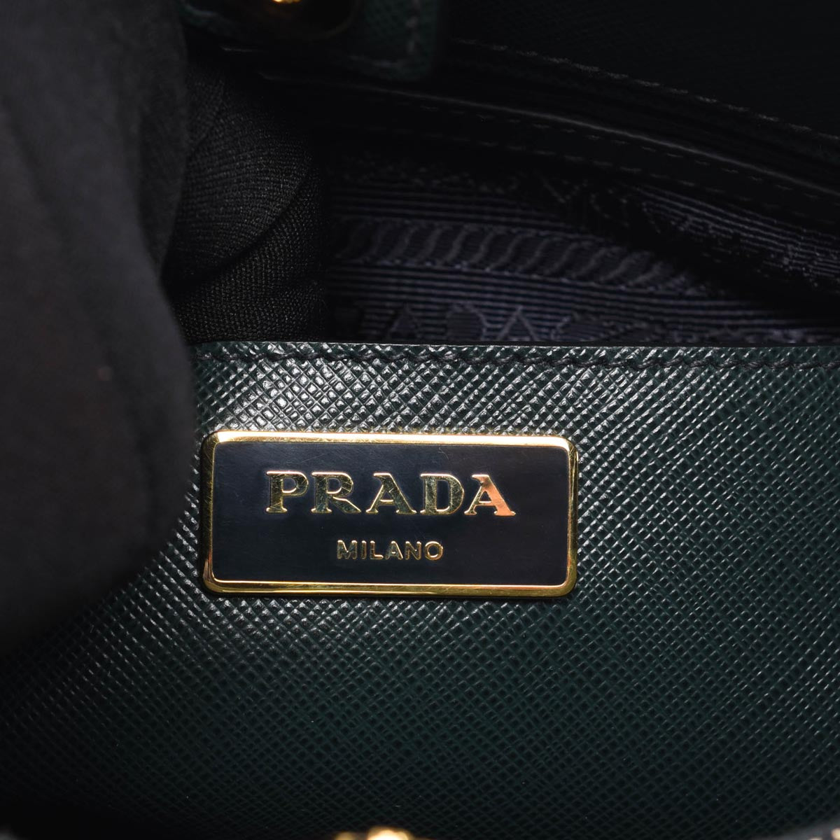 Prada Emerald Saffiano Lux Medium Promenade Bag