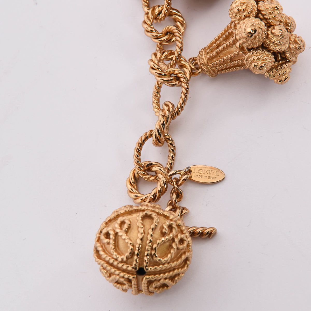 Loewe Vintage Gold Tone Charm Bracelet