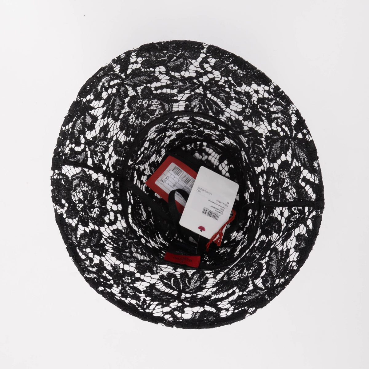 Valentino Black Floral Lace Bucket Hat
