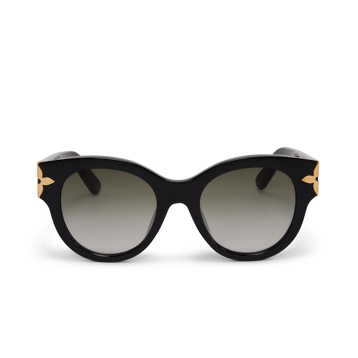 Louis Vuitton Black Flower Edge Round Sunglasses