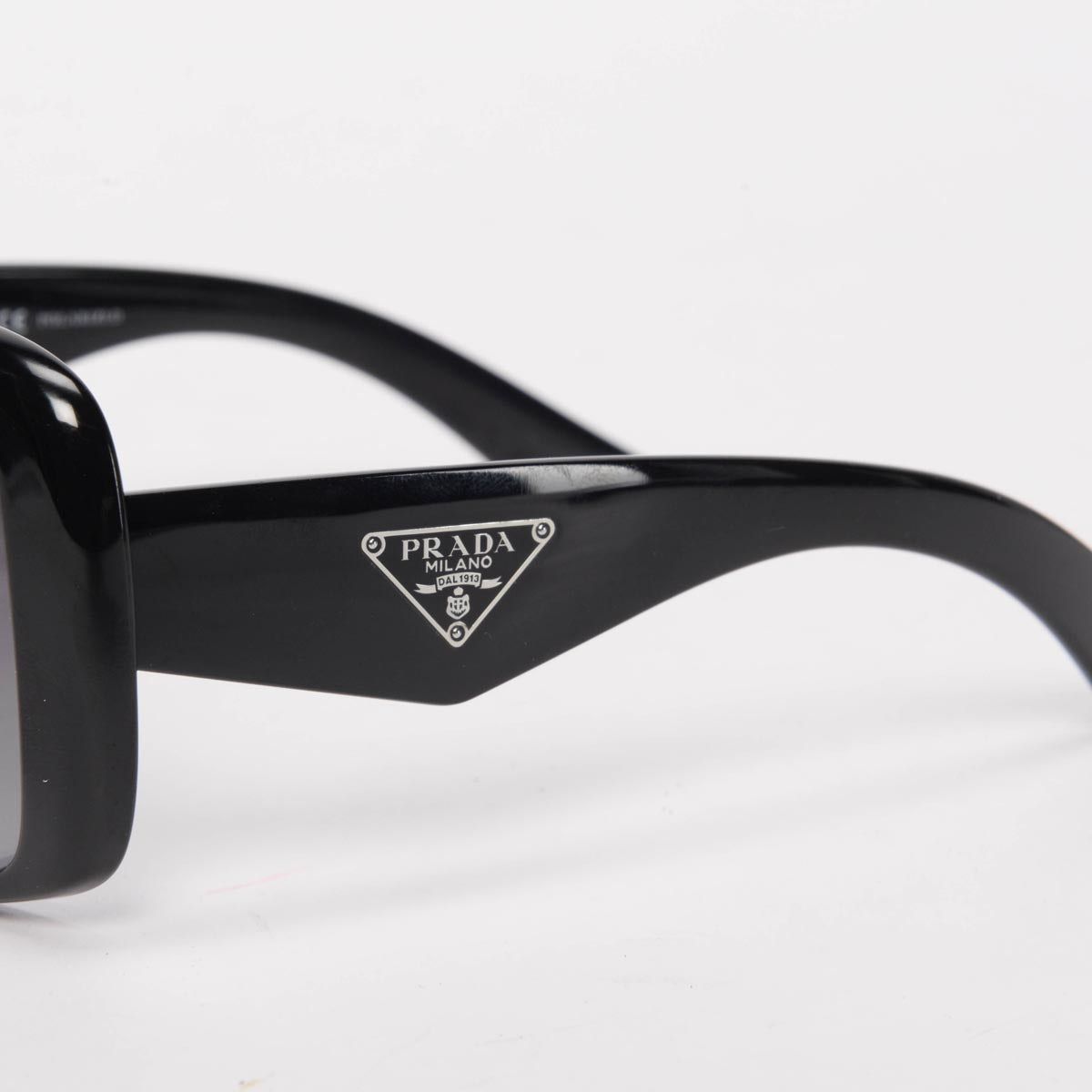 Prada Black Round Acetate Sunglasses