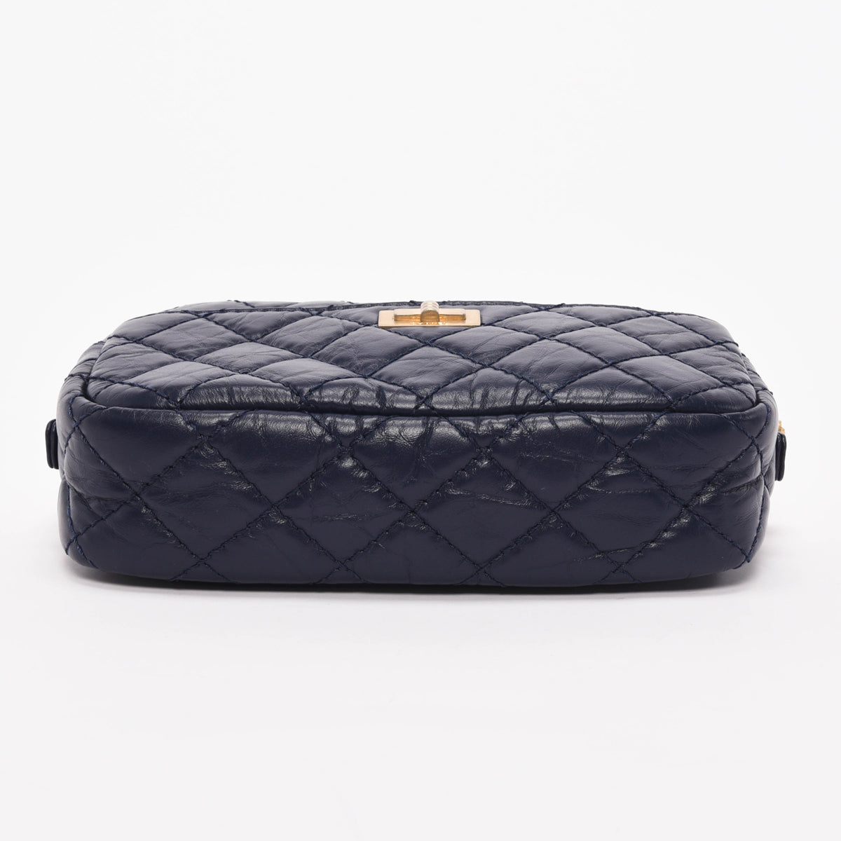 Chanel Navy Aged Quilted Calfskin Mini Reissue Camera Case