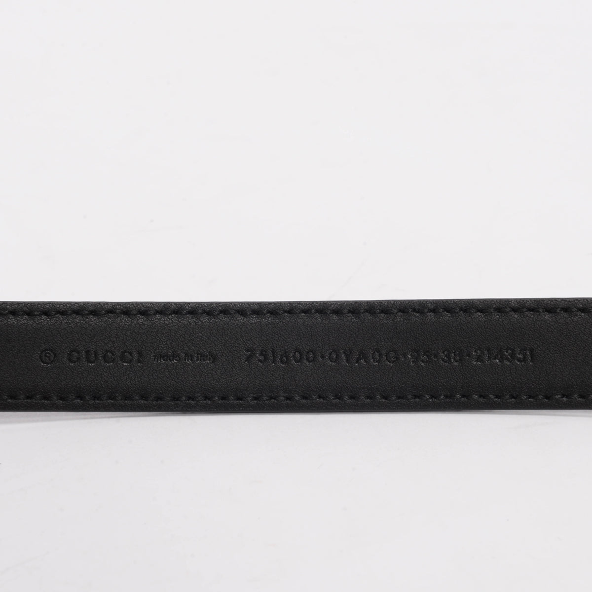 Gucci Black Leather Thin Gucci Buckle Belt
