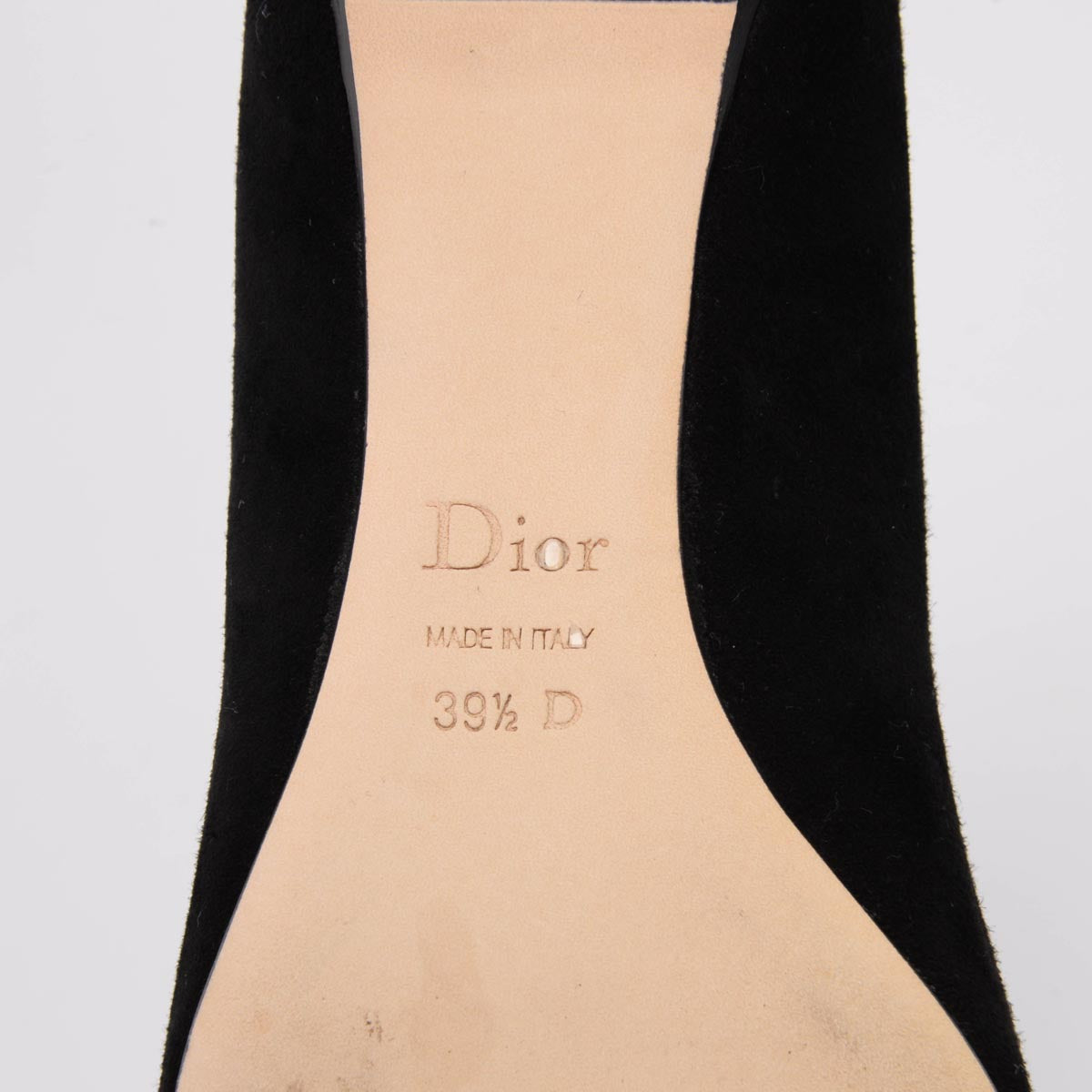 Dior Black Suede Rosette Flats 39.5