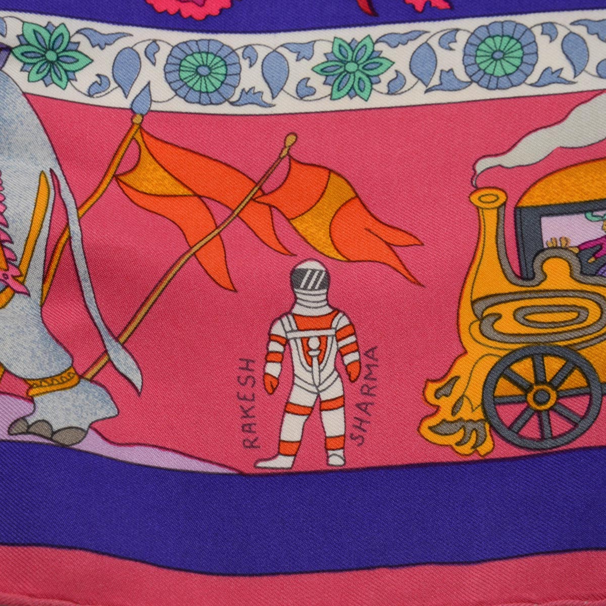 Hermes Purple Silk Fantaisies Indiennes Scarf