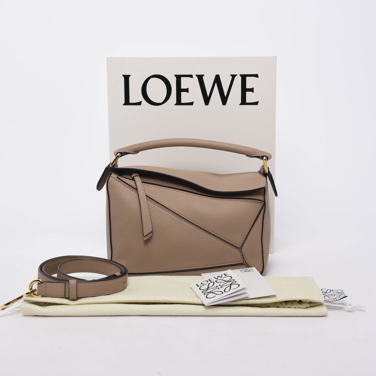 Loewe Sand Grained Calfskin Small Puzzle Bag