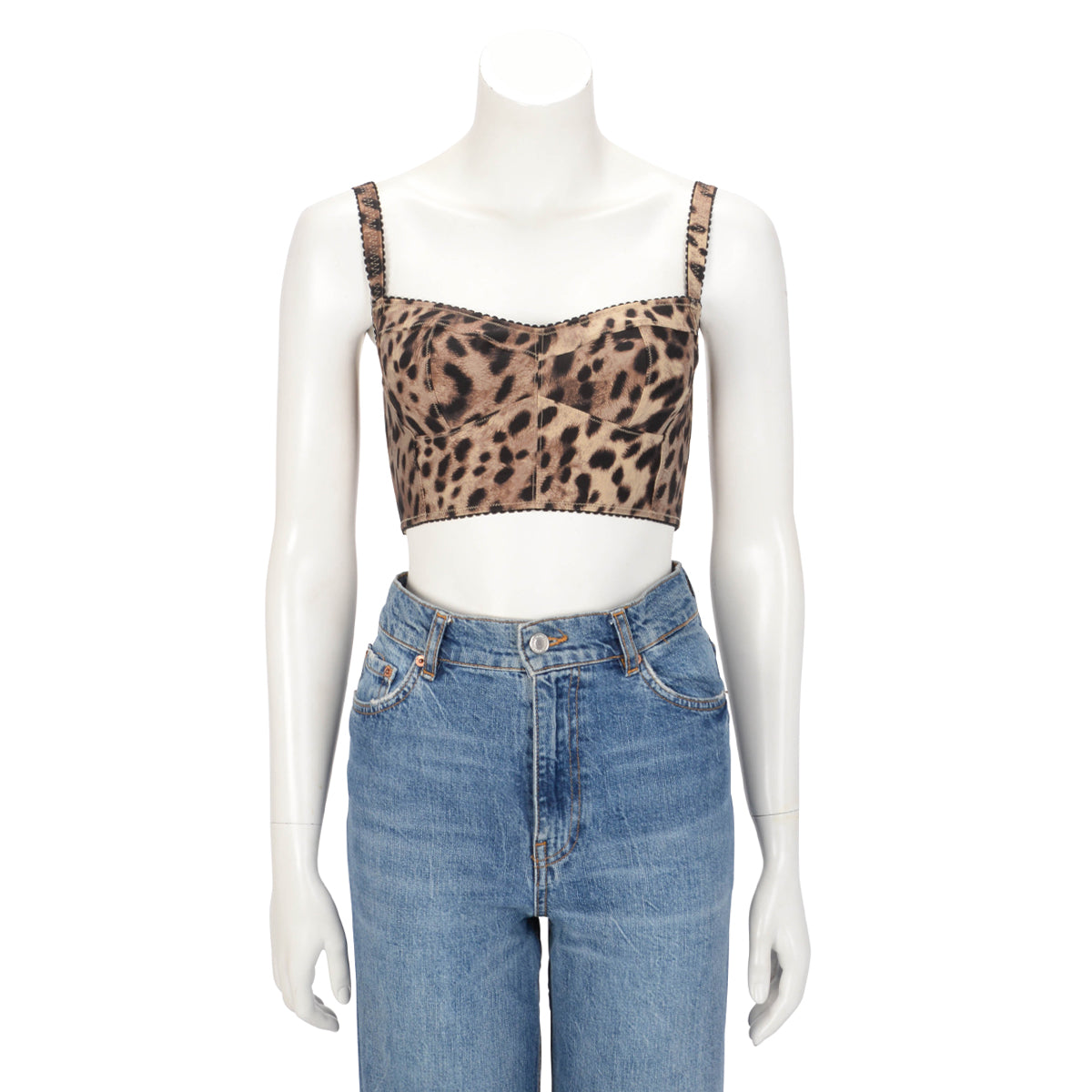 Dolce & Gabbana x Skims Leopard Jersey Bralette Top M