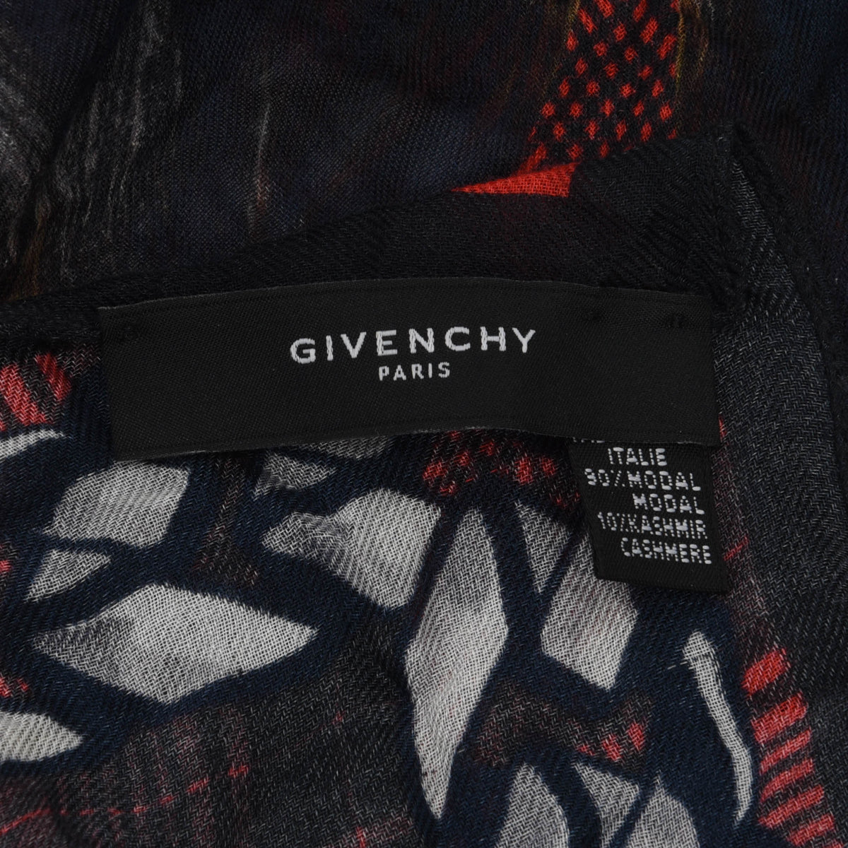 Givenchy Red Tartan Print Doberman Scarf