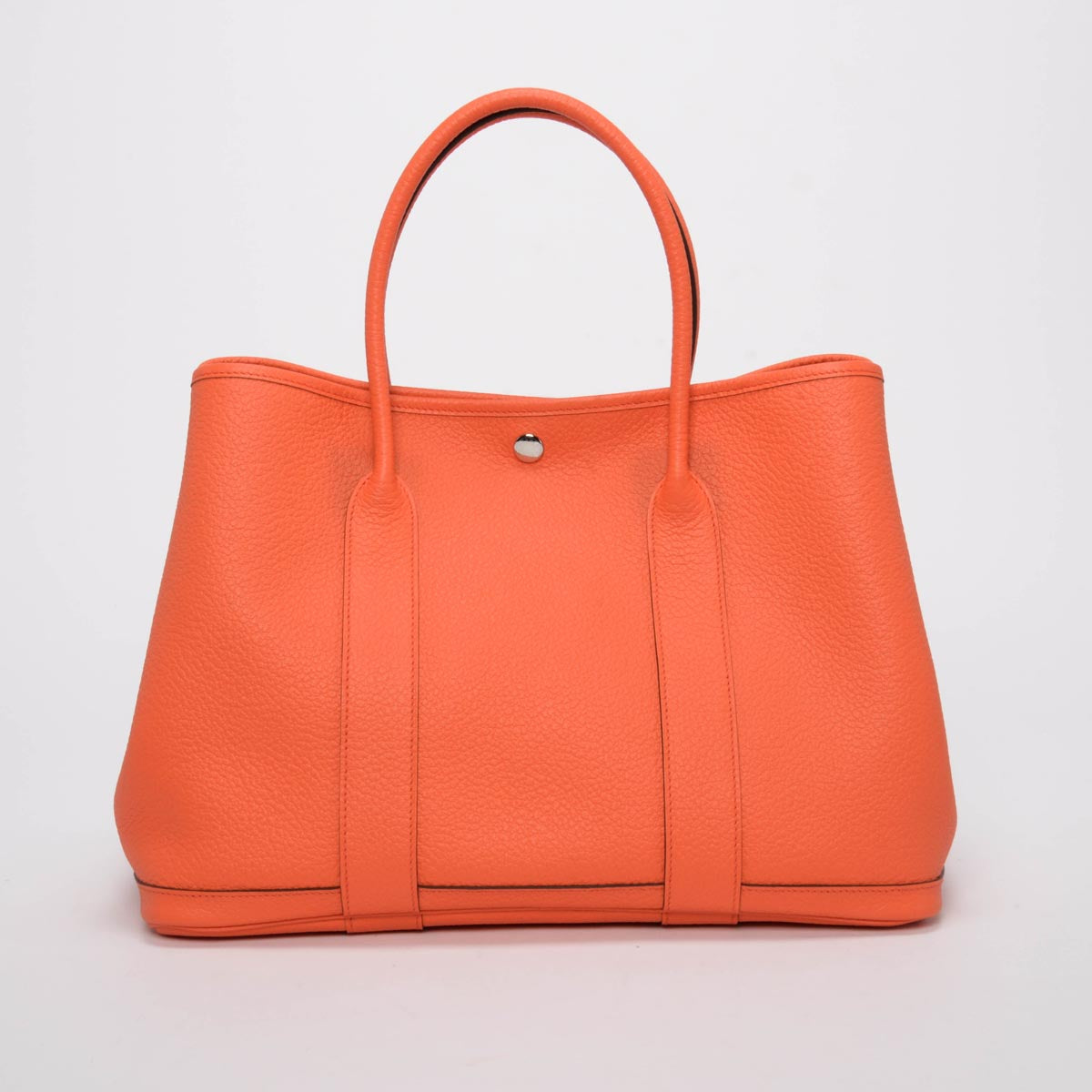 Hermes Orange Poppy Negonda Canvas Lined Garden Party 36