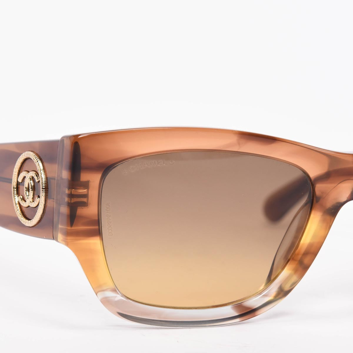 Chanel Havana Gradient Rectangle CC Sunglasses