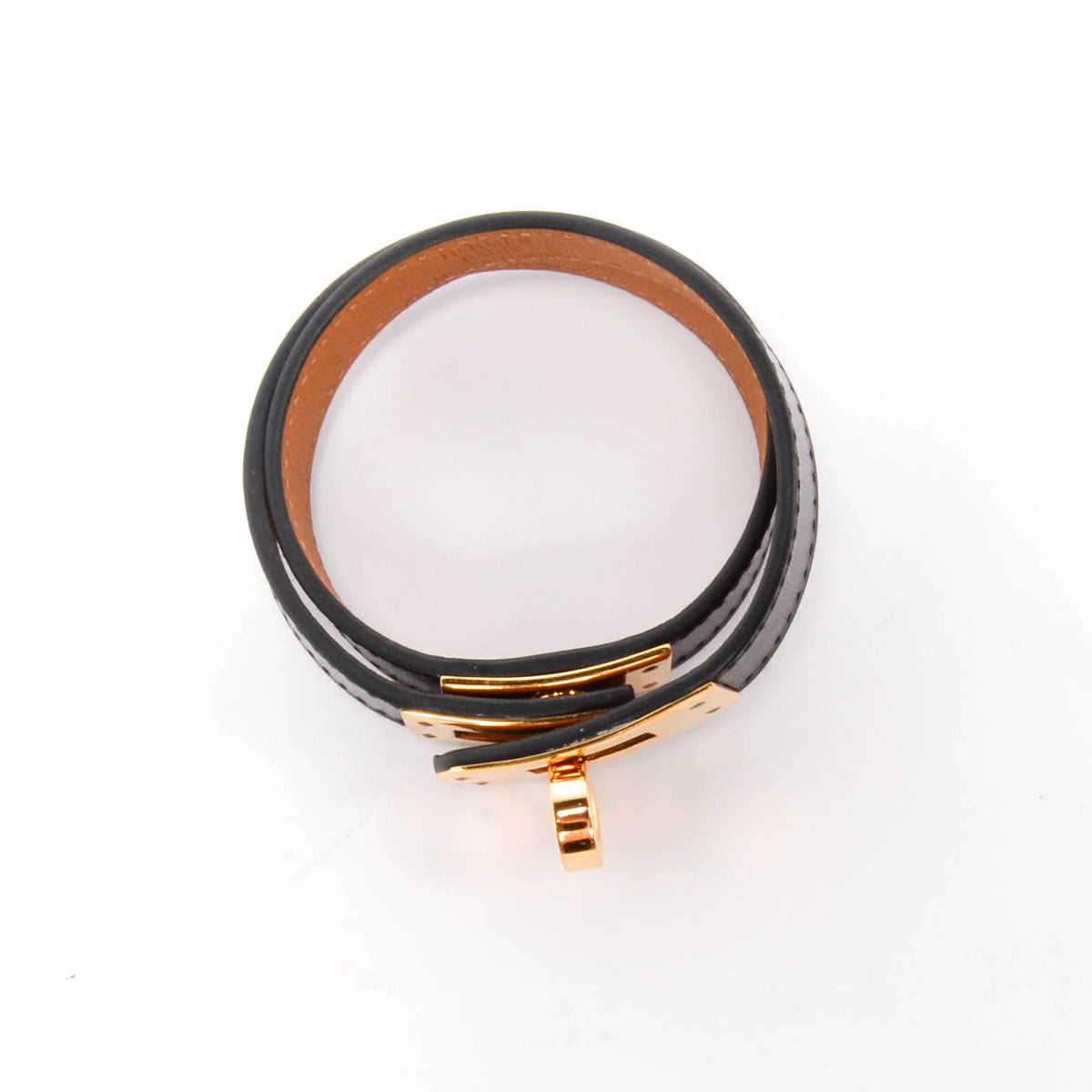 Hermes Black Box Calf Kelly Double Tour Bracelet