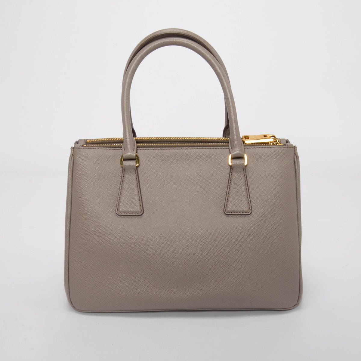 Prada Grey Saffiano Lux Small Galleria Tote