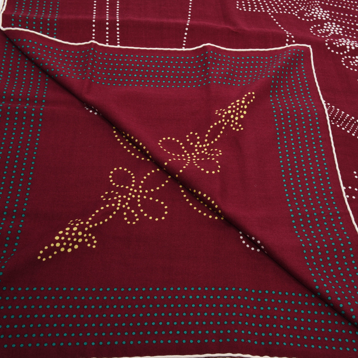 Hermes Bordeaux Cashmere & Silk Brandebourgs Points Shawl