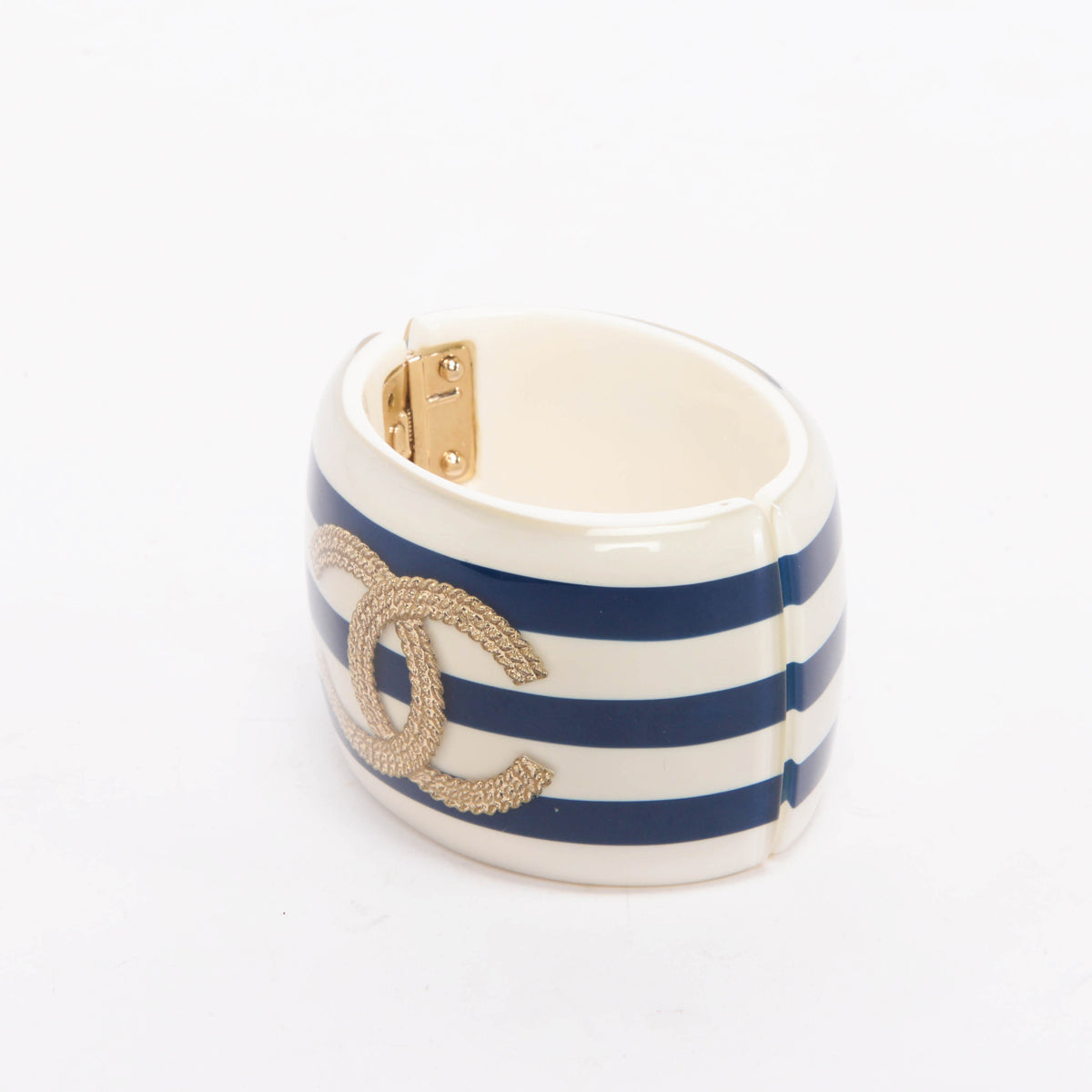 Chanel Ivory & Navy Resin Nautical Cuff