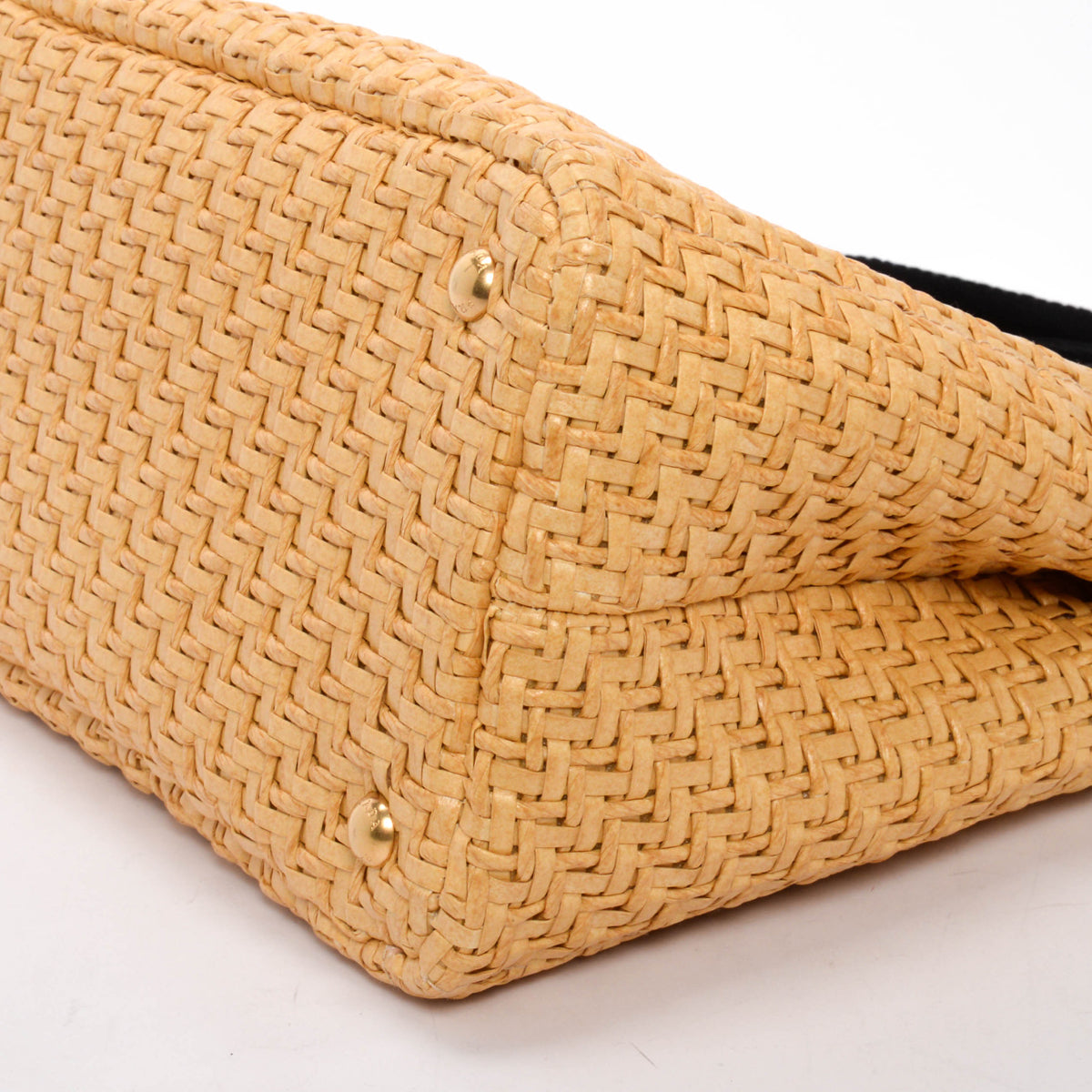 Prada Black Woven Raffia Basket Tote