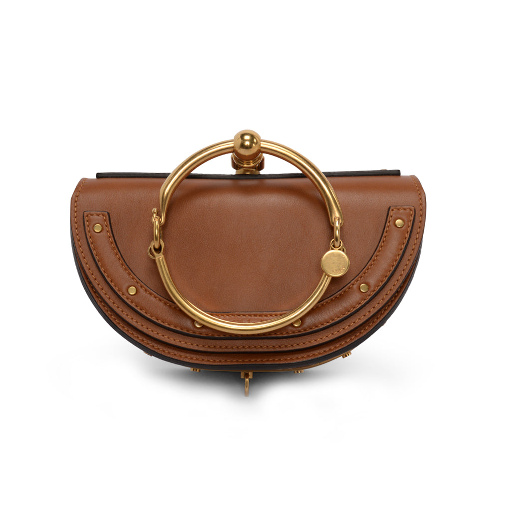 Chloe Tan Calfskin Nile Minaudiere Bracelet Bag