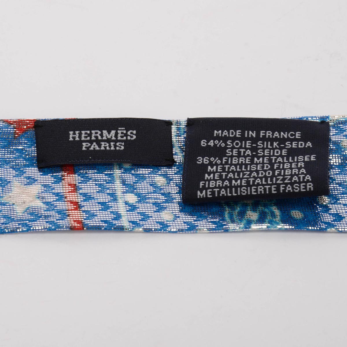 Hermes Blue Silk & Lurex Disco Coaching Twillon