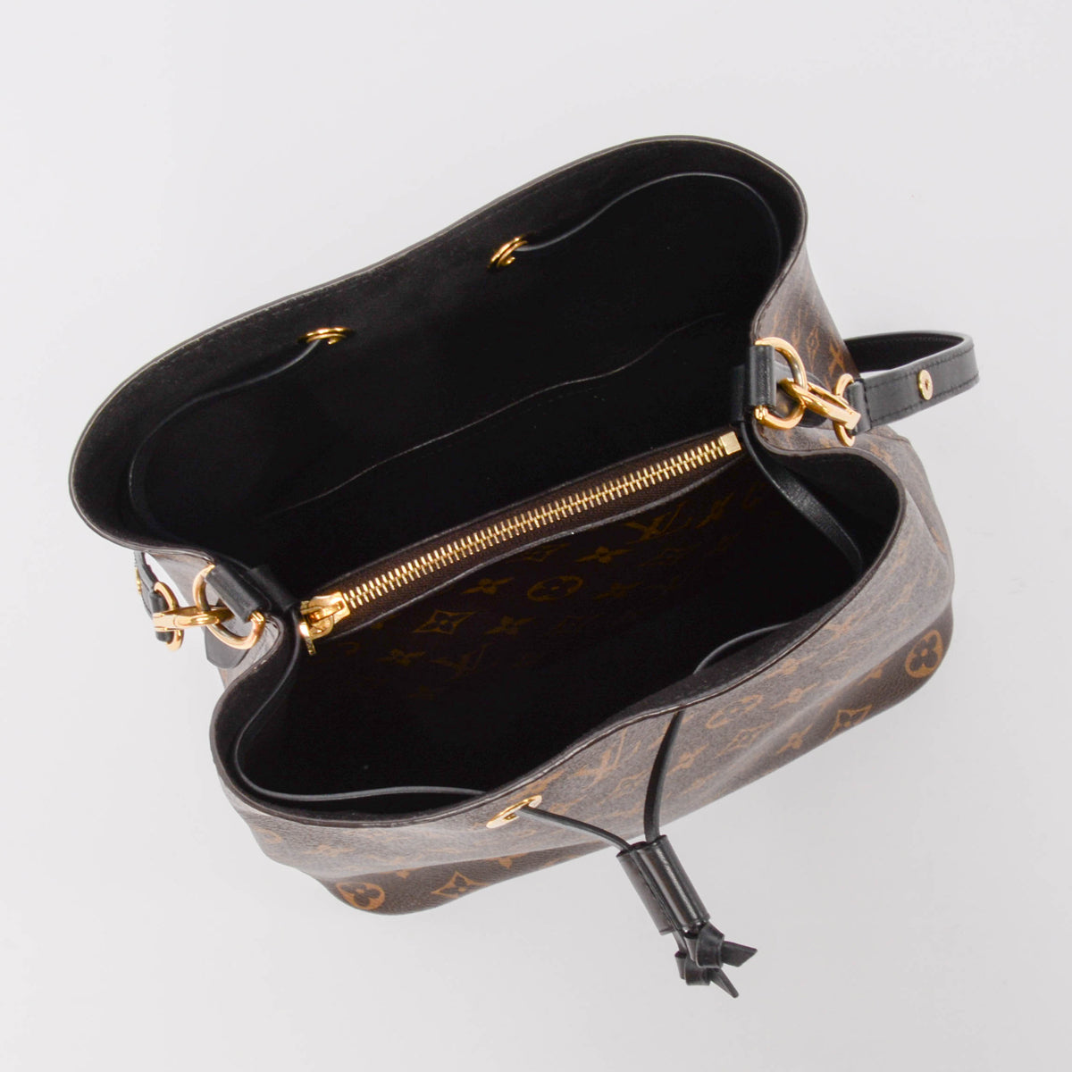 Louis Vuitton Noir Leather & Monogram NeoNoe