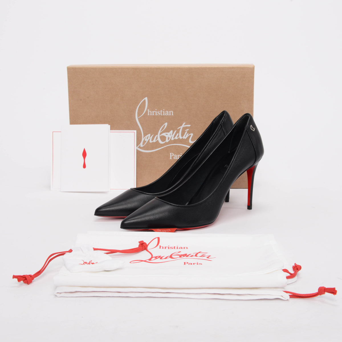 Christian Louboutin Black Nappa Leather Sporty Kate 85 Pumps 38