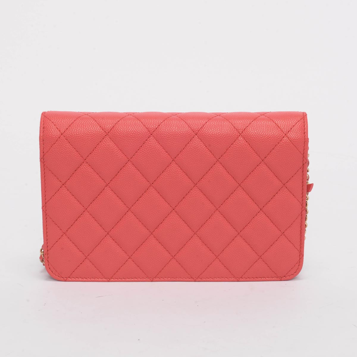 Chanel Pink Quilted Caviar Golden Class Wallet On Chain