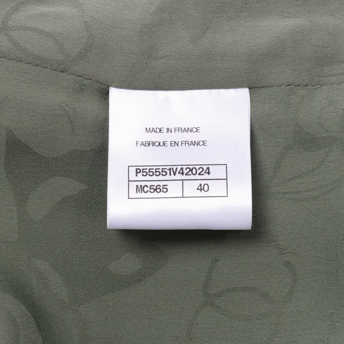 Chanel Sage Green Fantasy Tweed Zip Front Jacket FR 40