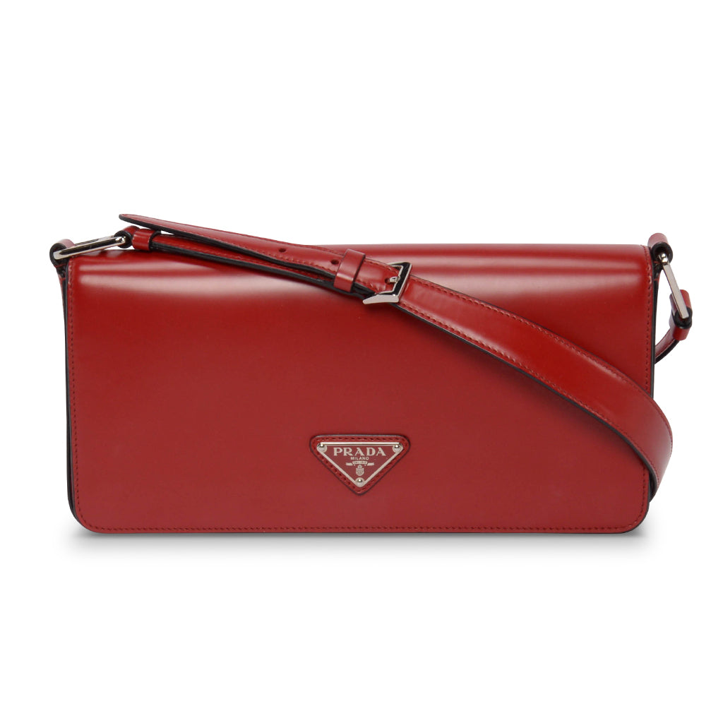 Prada Scarlet Red Brushed Leather Femme Bag