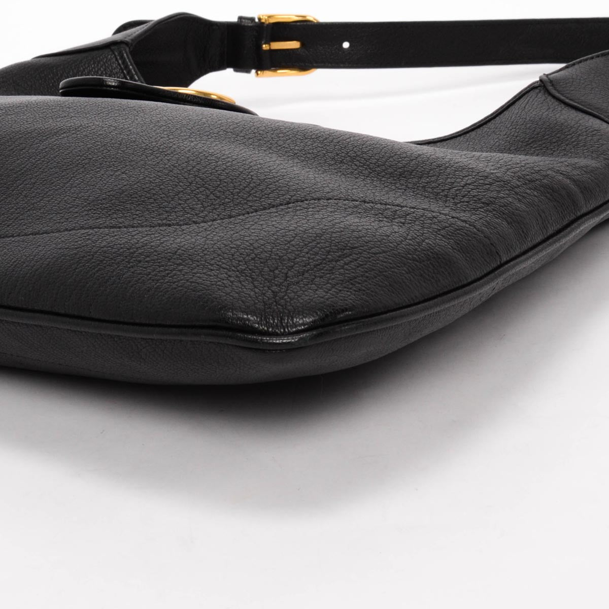 Gucci Black Grained Calfskin Large Aphrodite Shoulder Bag
