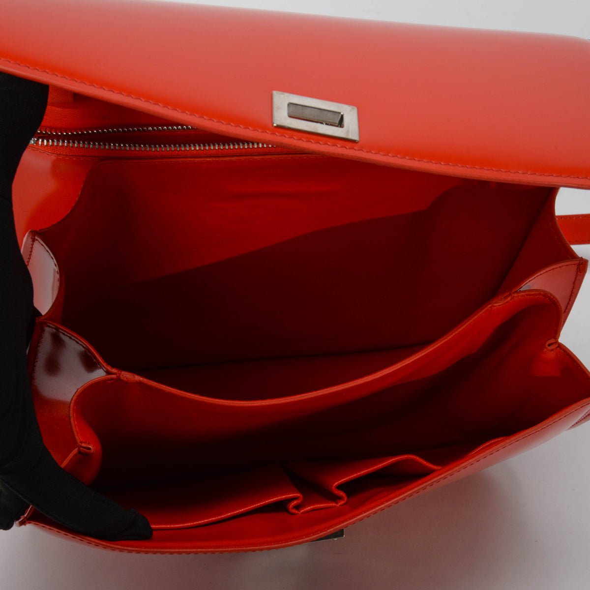 Celine Vermillion Hi-Shine Medium Classic Box Bag