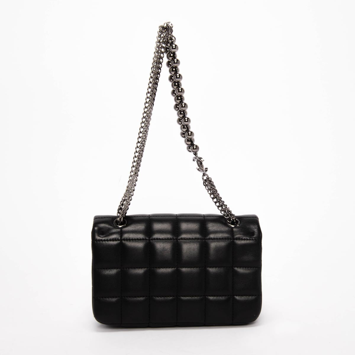 Chanel Black Chocolate Bar Beaded Chain Mini Bag