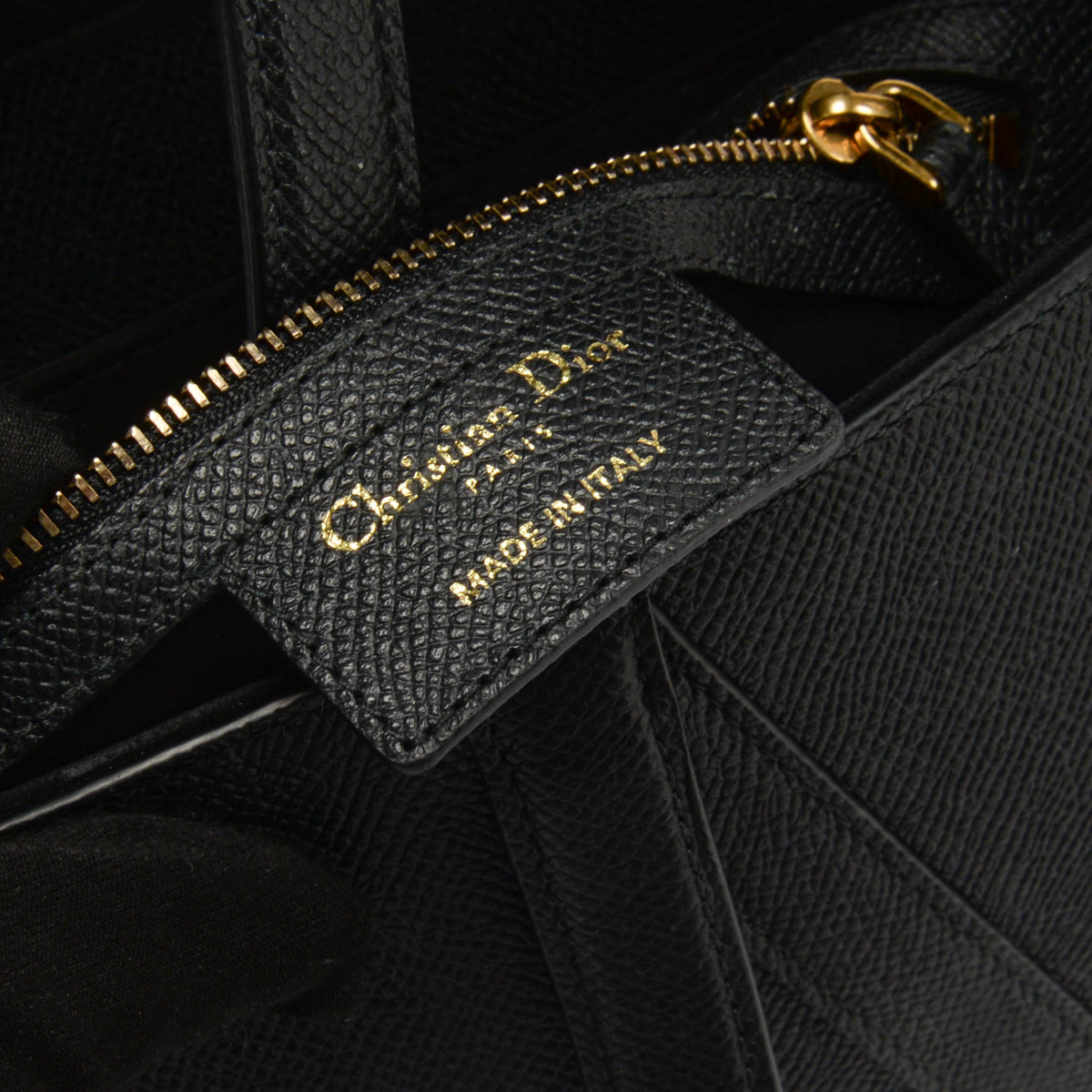 Dior Black Grained Calfskin Saddle Bag