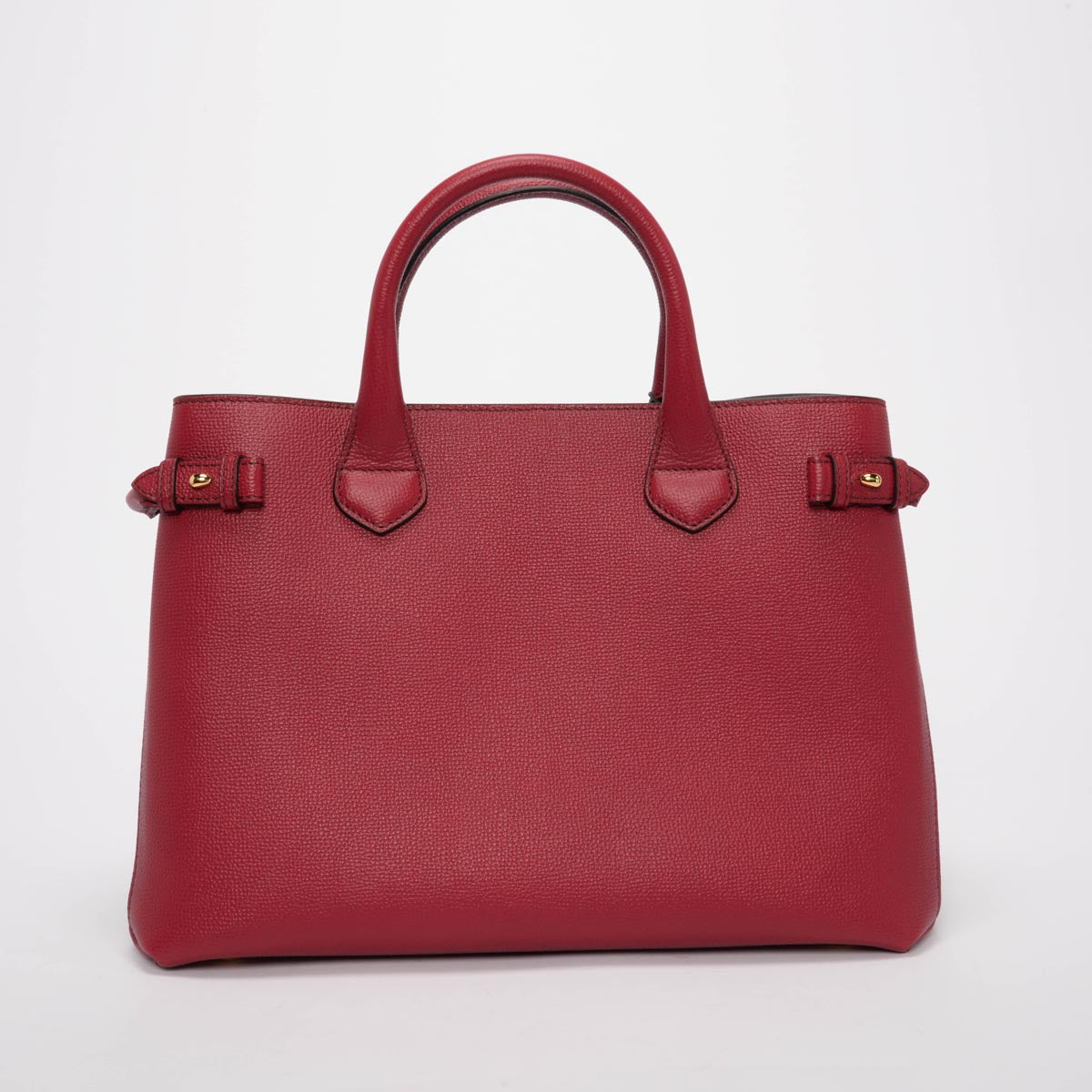 Burberry Red Derby Leather House Check Medium Banner Tote