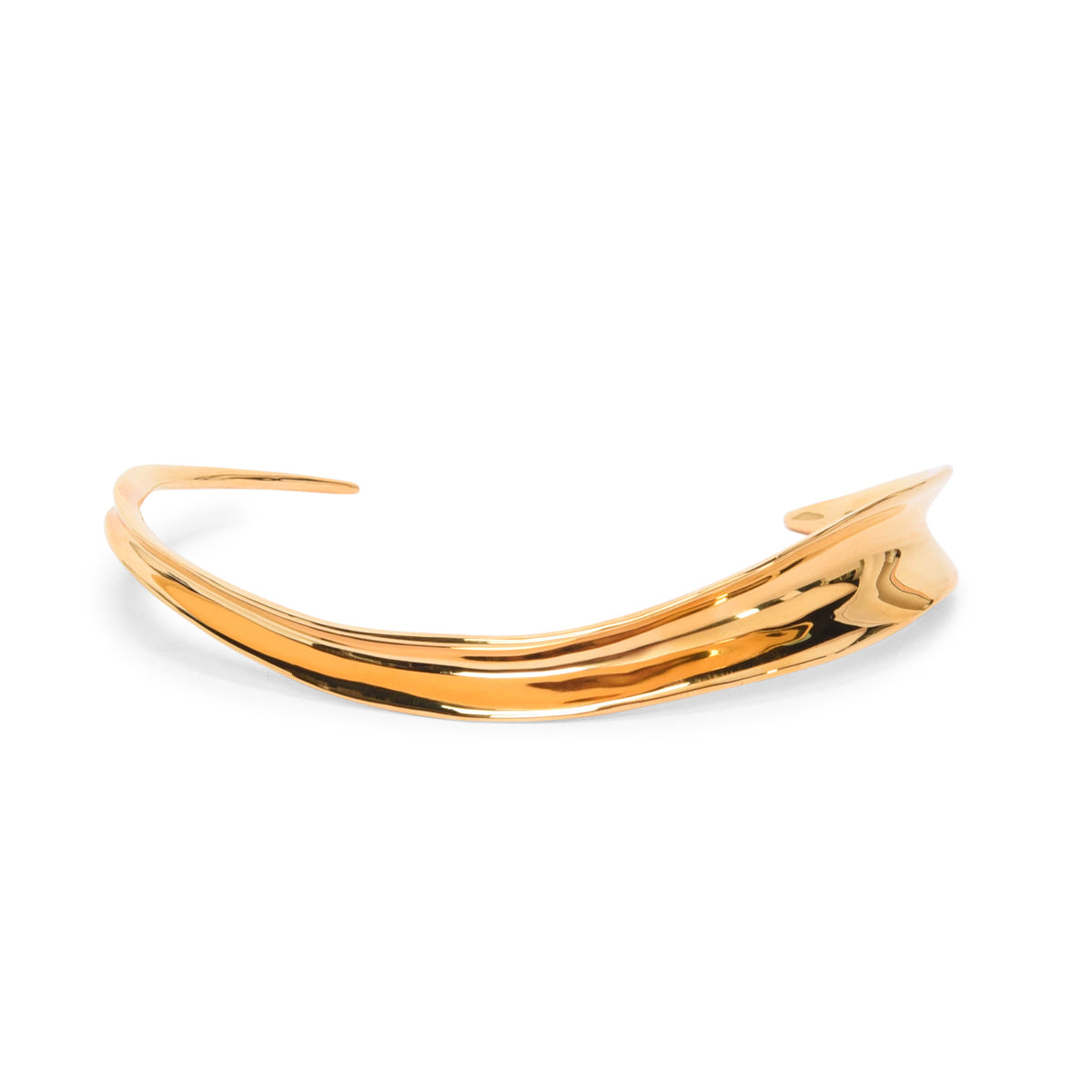 Saint Laurent Gold Tone Torc Choker Necklace