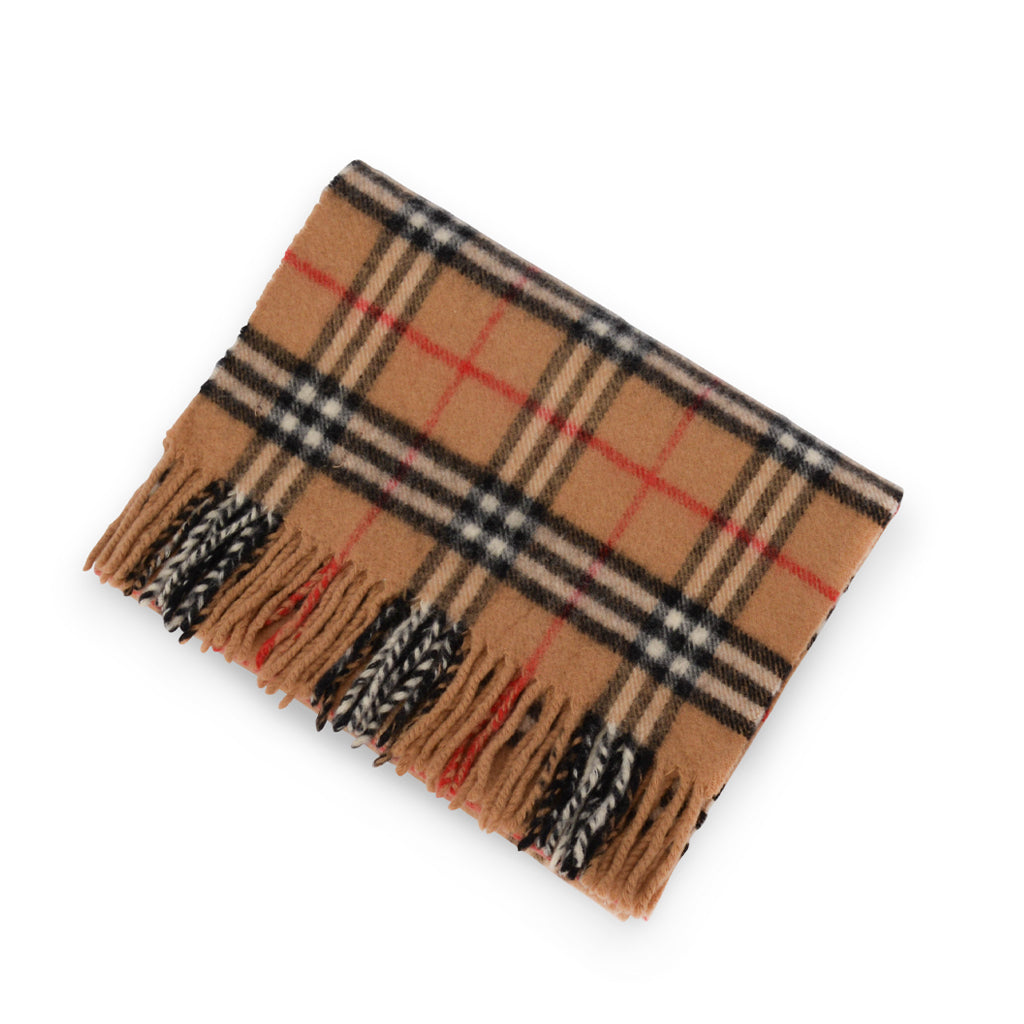 Burberry Camel Lambswool Nova Check Scarf