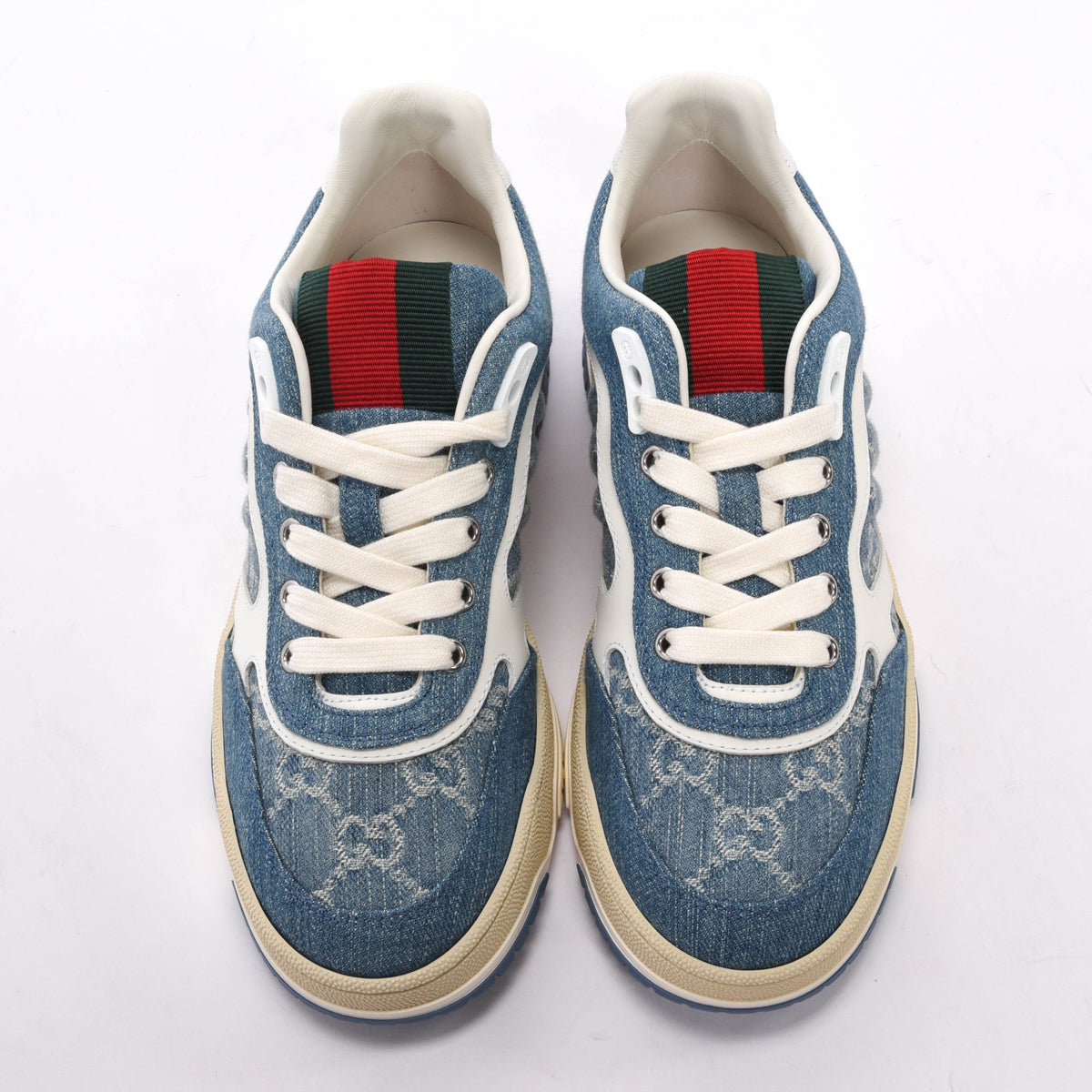 Gucci Blue Denim GG Re-Web Sneakers 37.5