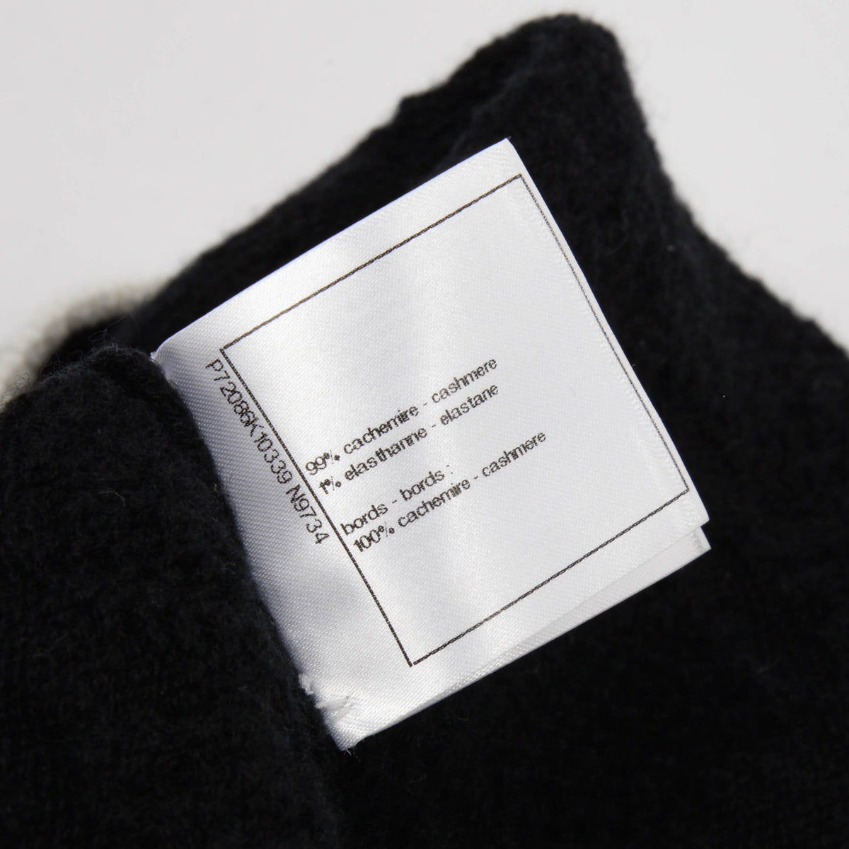 Chanel Black & White Cashmere Knit Striped CC Cardigan FR 38