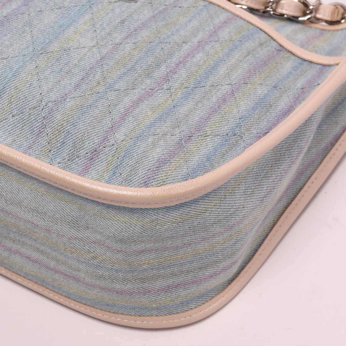 Chanel Light Blue Quilted Denim Jungle Stroll Hobo Bag