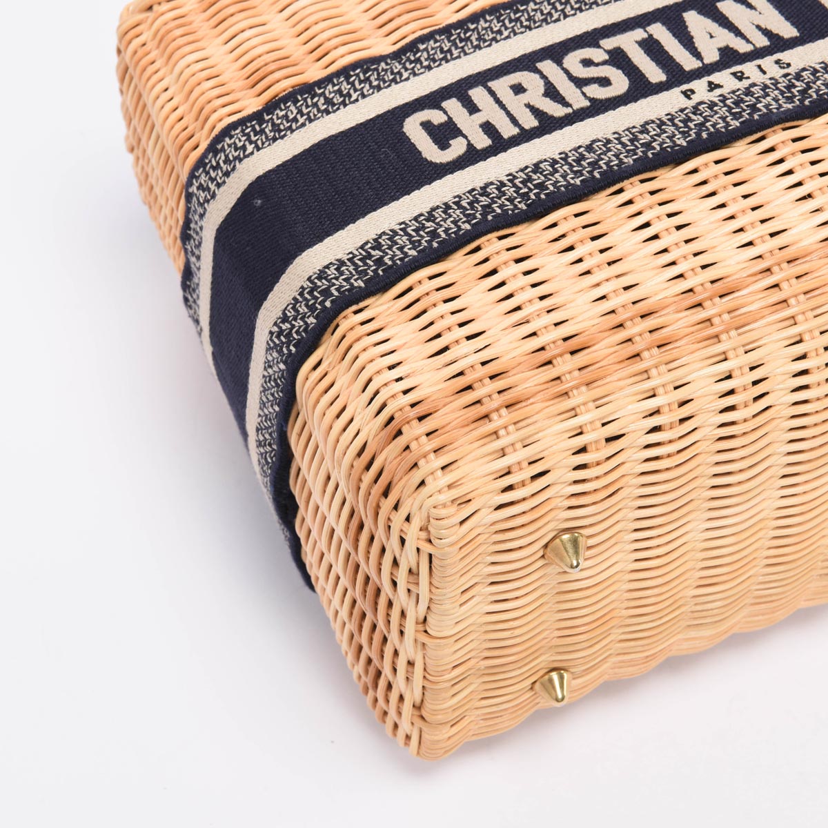 Dior Blue Oblique Wicker Medium Lady Dior Bag