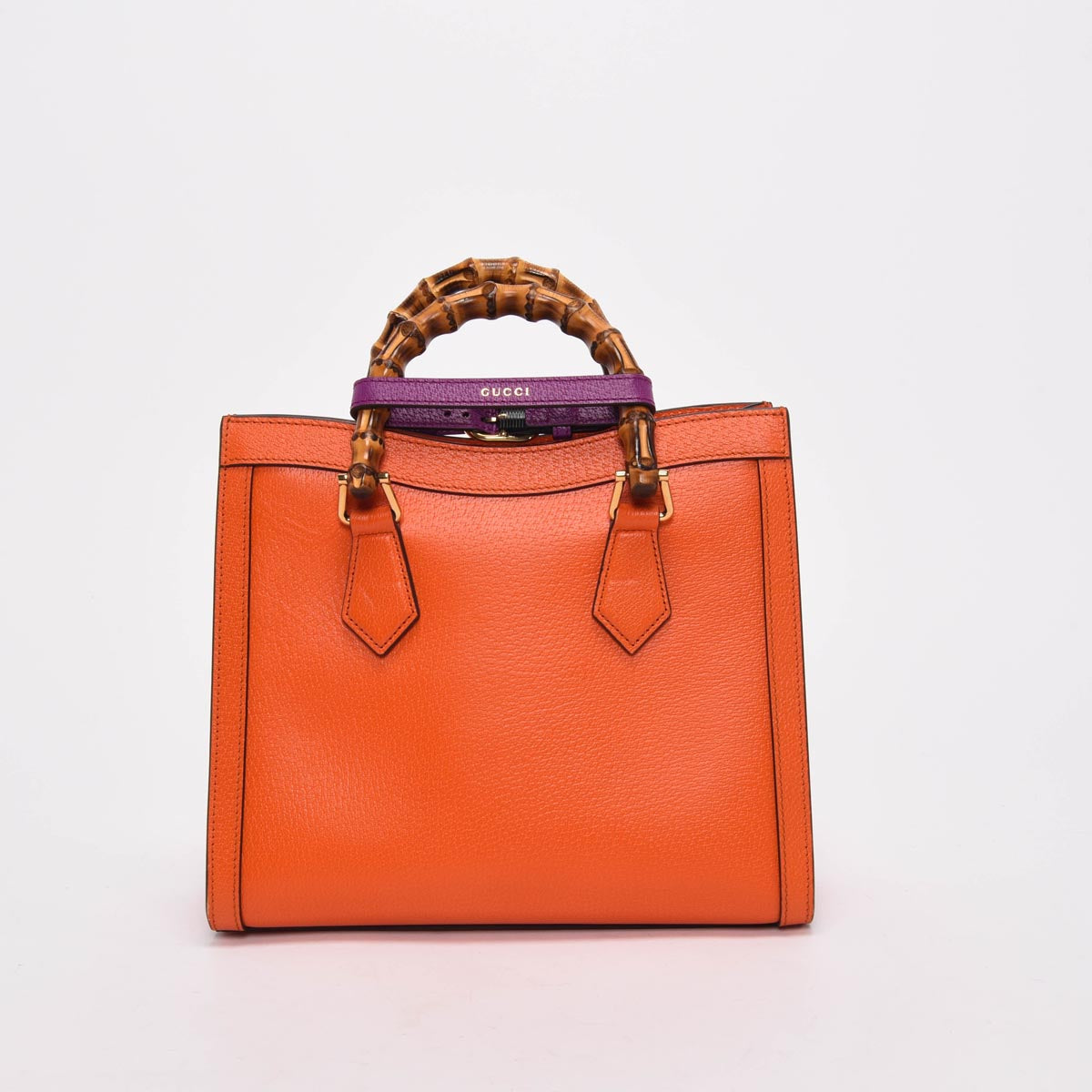 Gucci Orange Grained Leather Medium Diana Bag