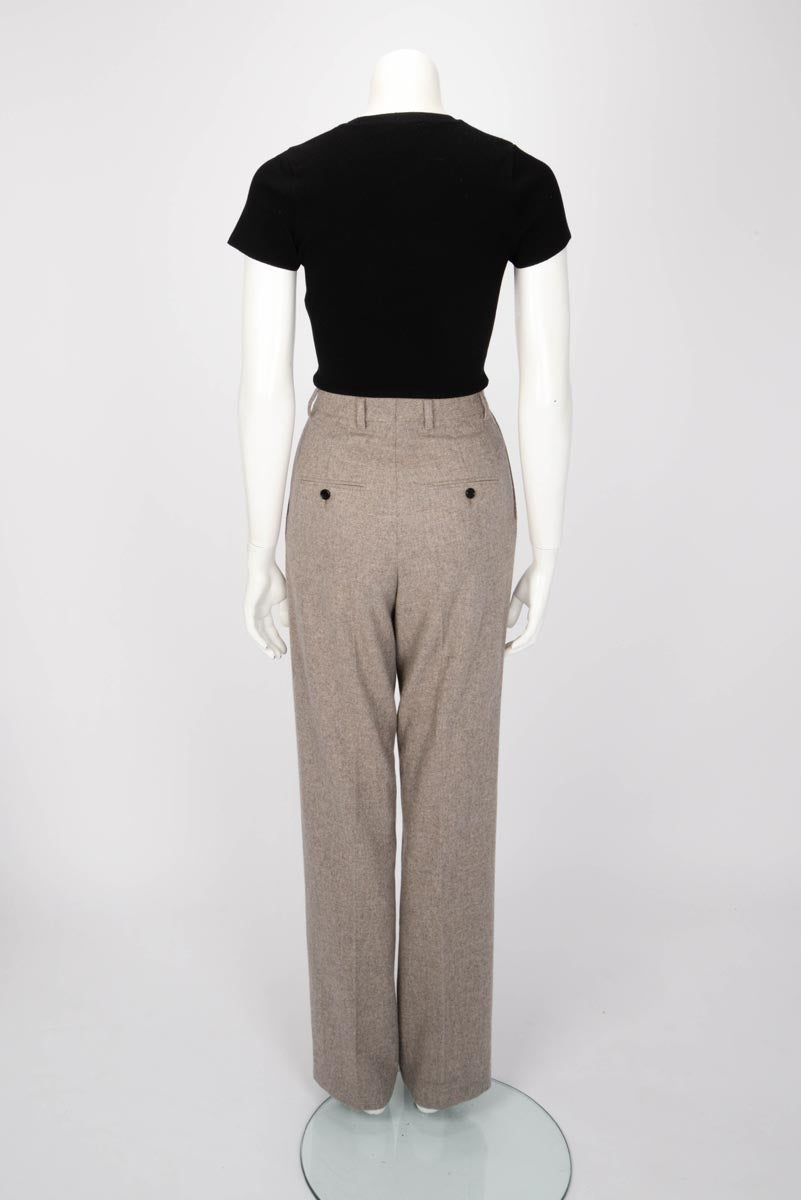 Celine Taupe Marl Wool Tixie Pants FR 34