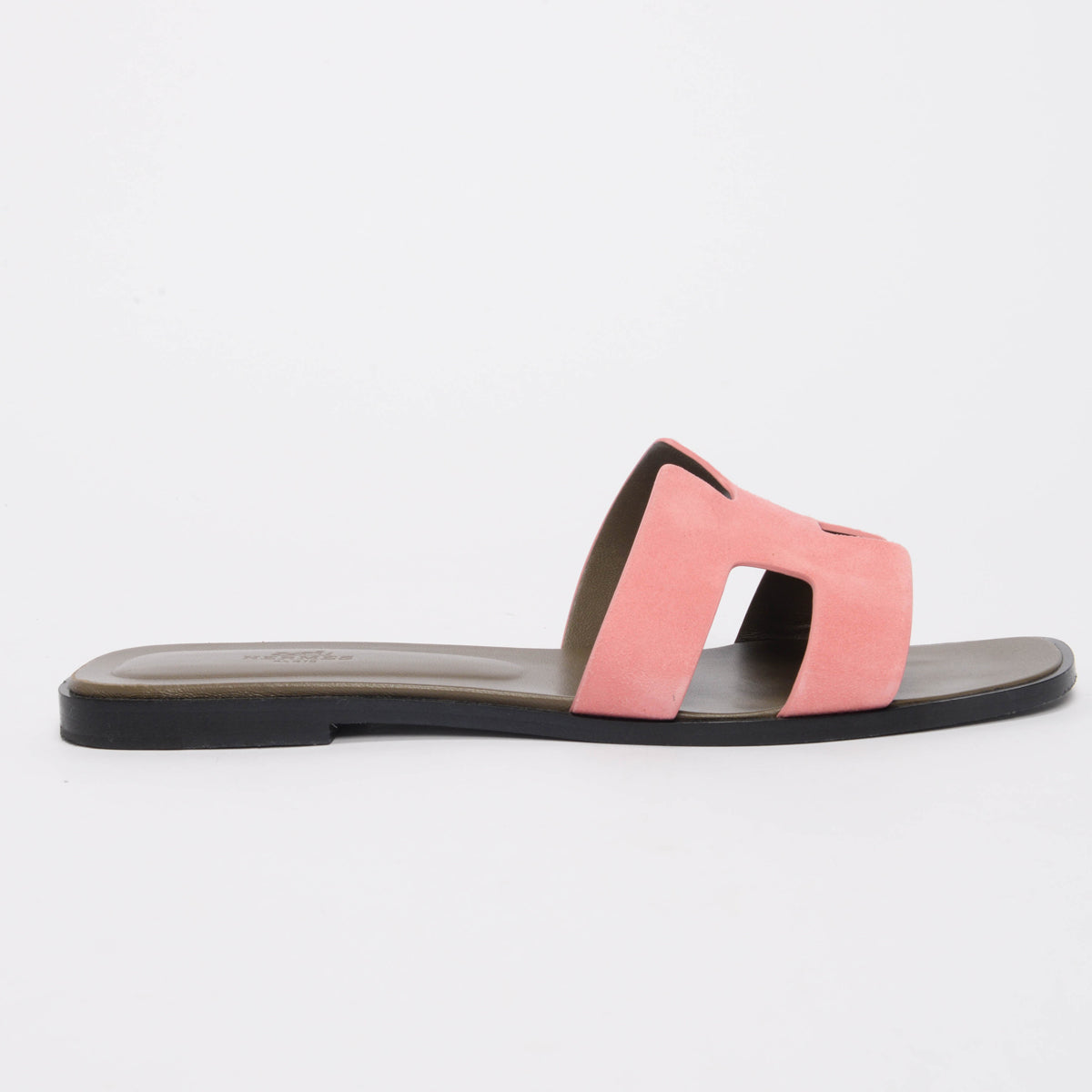 Hermes Rose Du Desert Suede Oran Sandals 41