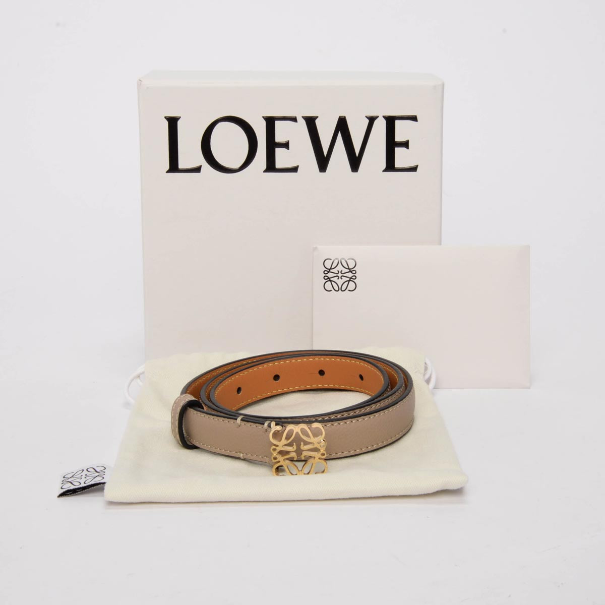 Loewe Sand Grained Calfskin Anagram Belt