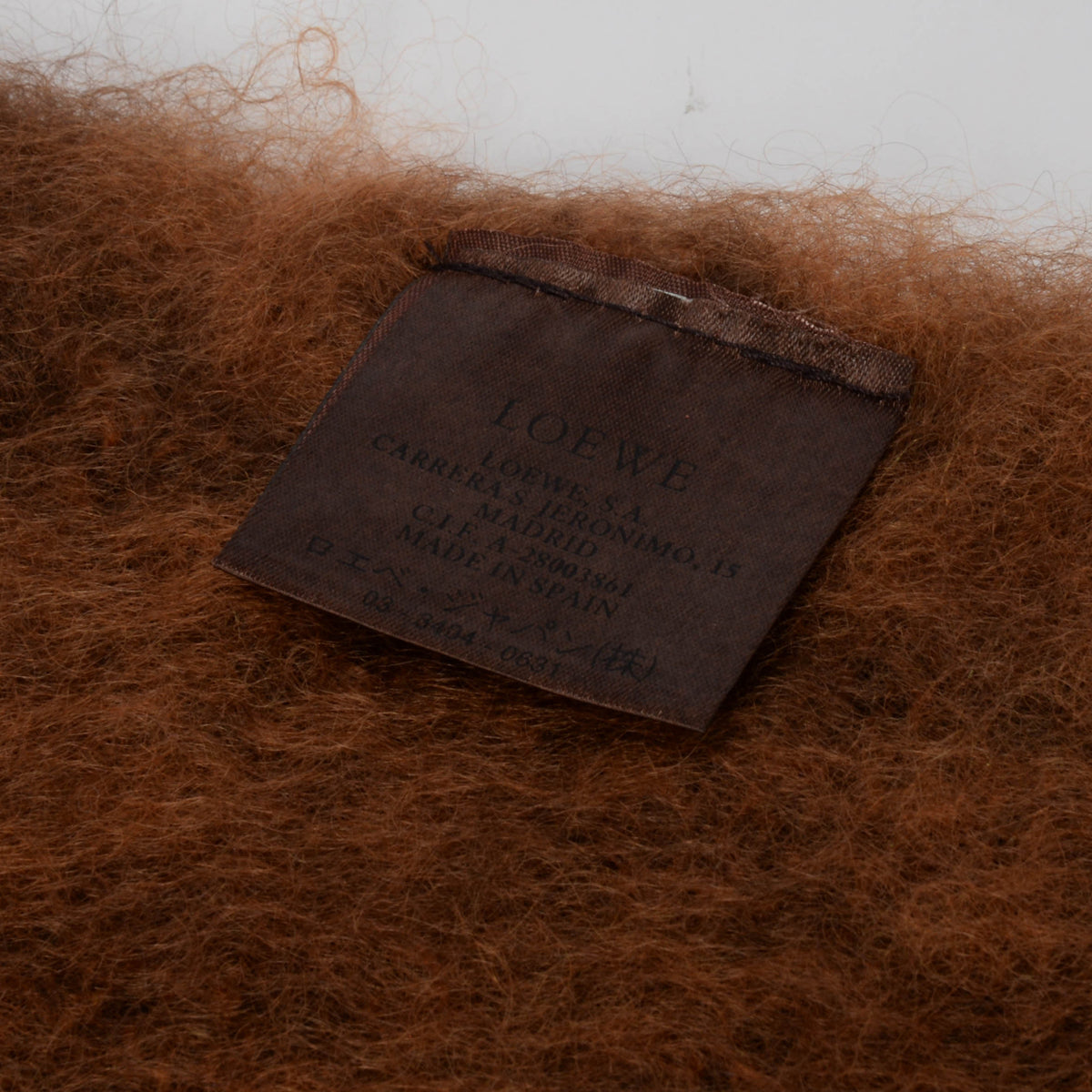Loewe Brown Felted Mohair Anagram Scarf