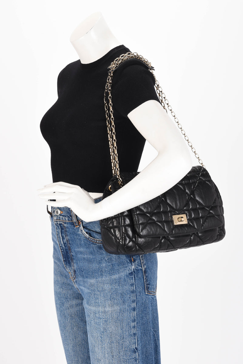 Dior Black Cannage Lambskin Milly La Foret Shoulder Bag